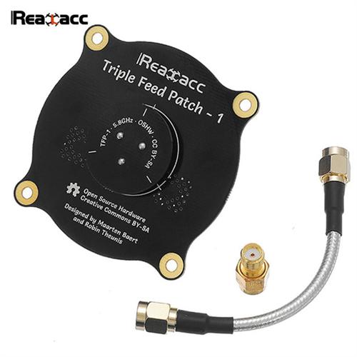 Realacc Triple Feed Patch-1 5.8G 9.4dBi (black) RHCP/LHCP FPV Pagoda Antenna SMA+RP-SMA [1195261-b]